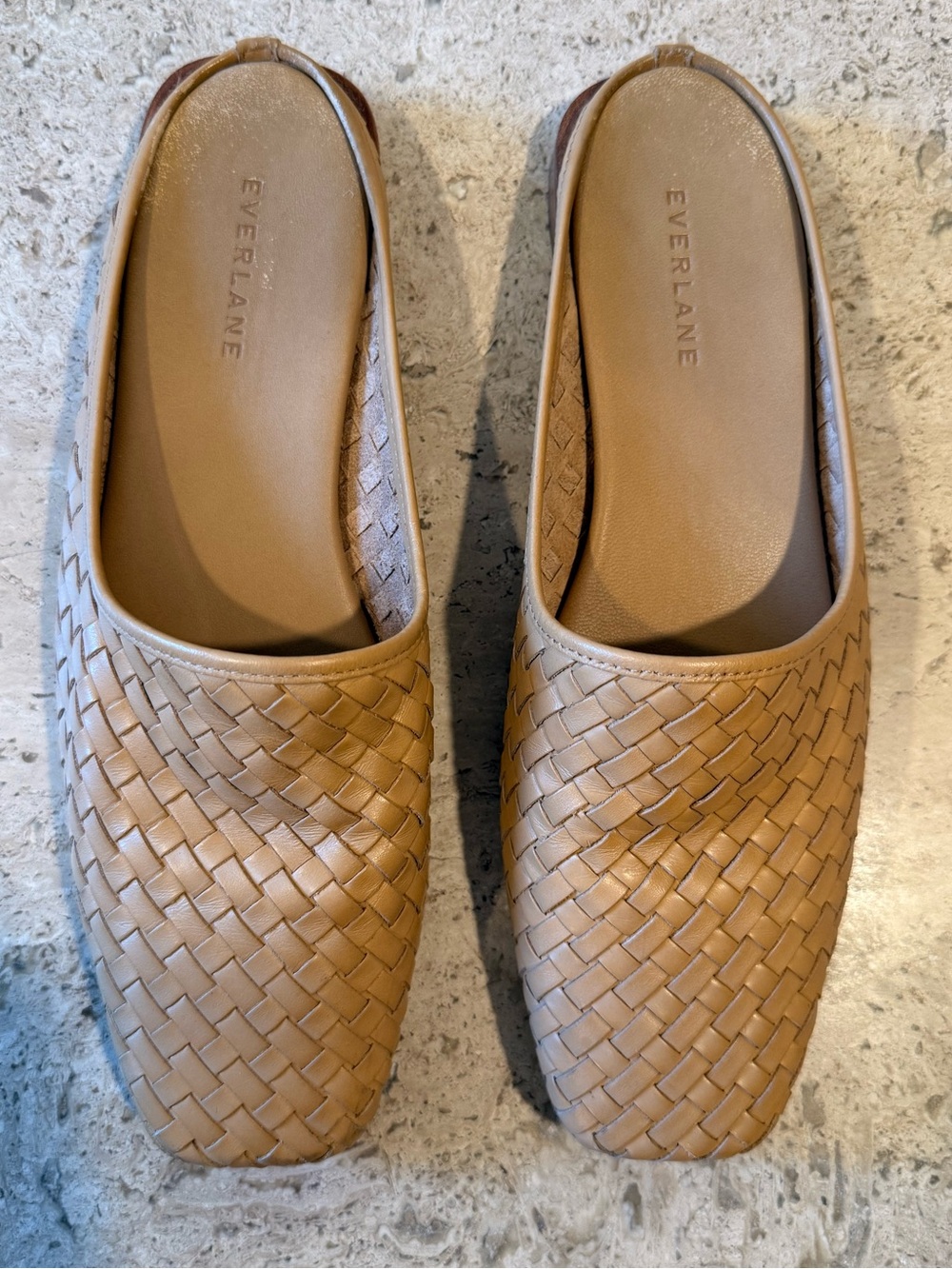 EVERLANE The Woven Leather Mule in Tan